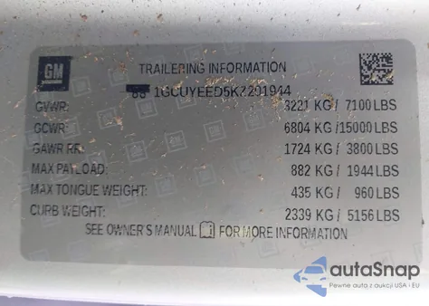 2019 Chevrolet Silverado 1500 Rst z USA, uszkodzony, nr VIN 1GCUYEED5KZ201944